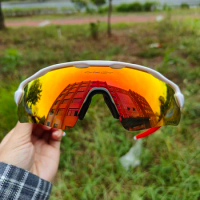 Cycling glasses, cycling running marathon half frame polarized myopia sunglasses, 4 pairs of lenses