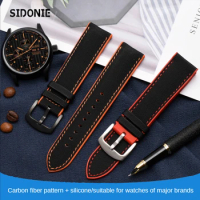 Nylon Silicone Watchband for Mido Citizen Bm8475 for Tissot Men's Waterproof Nylon Silicone Watch Strap 18 20 22 24mm for Omega