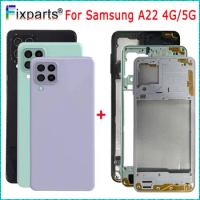 New For Samsung Galaxy A22 Battery Cover Door Rear Housing Case Replacement Parts For Samsung A22 Middle Frame