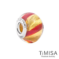 TiMISA 彈珠-金紅(11mm)純鈦琉璃 墜飾串珠