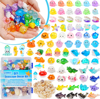100+pcs OceanResin Animals 78 Styles Tiny Sea Resin Animals Figurines Shell Miniature Little Plastic