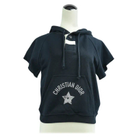 【Dior 迪奧】標誌星星印花短袖棉質連帽T-Shirt_展示品(海軍藍)