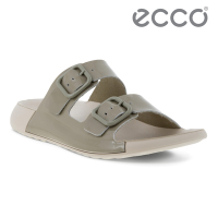 ECCO 2ND COZMO W 科摩可調式休閒真皮涼拖鞋 女鞋 灰綠色