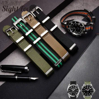 18mm 20mm 22mm Nylon Canvas Watch Bands Straps for Omega Seiko Certina NATO Strap Zulu Bracelets Army Sports Striped Watchbands
