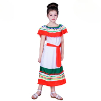 New Campus Event Day of The Dead Costume Dress Mexican Ethnic Girl Dress Long Dress Halloween Party Wear