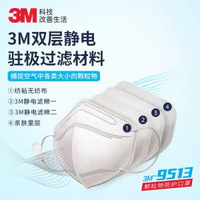 3M口罩KN95白色25個3D立體防塵防飛沫防霧霾 高效過濾細菌- 圖片色 均碼