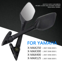 For Yamaha XMAX 300 400 125 250 2017 2018 2019 Motorcycle Side Mirror Black Plastic Rearview Mirror Motorcycle Accessories