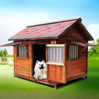 Outdoor Villa Dog House Playpen Fence Waterproof Dog House Wood Large Kennel Casa Para Perros Grande Crate Furniture YN50DH