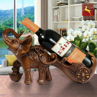 創意大象紅酒架擺件中式客廳酒柜博古架鹿頭掛酒瓶架輕奢葡萄酒托