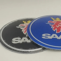 4Pcs 56mm 60mm 65mm Car Wheel Center Hub Cap Sticker Tire Badge Modification Stickers For Suitable for SAAB Auto Accessories
