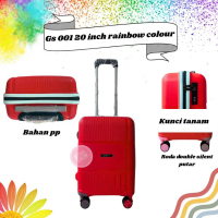 Koper ANTI PECAH PP RAINBOW COLOUR SERIES 20 Inch KABIN - GS 001 BAGASI / KOPER 20INCH TAHAN BANTING
