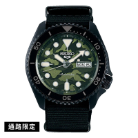 【SEIKO 精工】5 Sports 軍士經典迷彩尼龍機械錶(4R36-13B0G/SRPJ37K1)