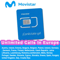 Movistar Unlimited Calls In Europe Countries，Spanish Phone Number，Spain，Poland，Iceland，Germany，France，Italy 4G Prepaid Sim Card