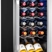 Ivation 18 Bottle Compressor Wine Cooler Refrigerator w/Lock | Large Freestanding Wine Cellar For Red, White,