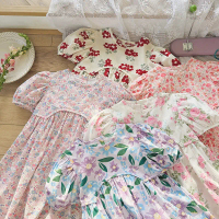 Summer Baby Kids Girls Short-Sleeved Floral Pattern Cute Dress