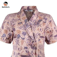 Batik Keris Blouse Lengan Pendek Keris Alas-Alasan Peksi Katon 4XL Cream-Ungu