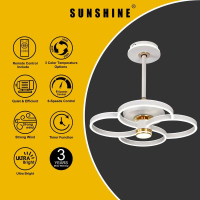 CFEW-120W LED白色四環型風扇燈 3000-6500K #LED風扇燈 #LED吊燈 #LED天花燈 #家居燈飾