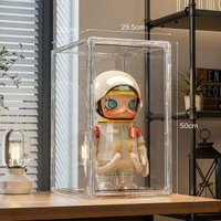 亞克力盲盒展示架收納泡泡瑪特手辦擺件娃娃公仔櫃透明盒架子