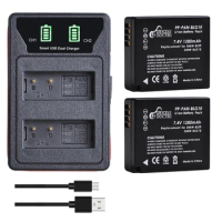 2Pcs 1280mAh DMW-BLG10 BLG10 BLG10E DMW-BLE9E Battery+LED USB Dual Charger for Panasonic LUMIX GF5 GF6 GX7 LX100 GX80 GX85 ZS100