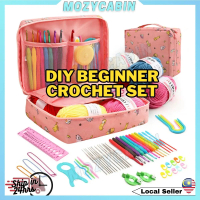 【Upgrade Size】59Pcs Crochet Kit Set DIY Sewing Hook Beginner Knitting Crochet Soft Grip Wool Crochet