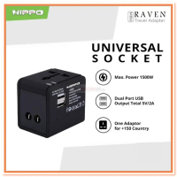 HIPPO RAVEN MINI TRAVEL ADAPTER UNIVERSAL/ADAPTER CHARGER INTERNASIONA