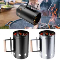 yehhad Barbecue Charcoal Starter Rapid Fire Lighter Bucket Portable Chimney Starter Barrel for Outdoor Grilling Camping Tool Accessories