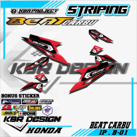 STRIPING BEAT CARBU (COD) STICKER STRIPING SEMI FULL HONDA BEAT CARBU IP S-01 KBR DESIGN