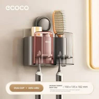 ECOCO Suction Hardware Toothbrush Storage Aluminium Rack - Rak Sikat Gigi Tempel Aluminium / Rak Sik