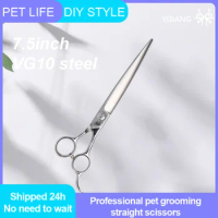 Yijiang VG10 Steel 7.5inch Professional Pet Grooming Scissors For Dogs Cutting Scissors Pet Scissors Grooming Shears