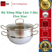 Bộ nồi xửng hấp lùn FIVESTAR Inox 430 dùng được mọi loại bếp