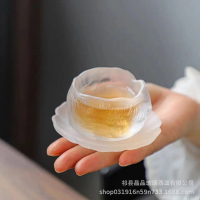 Glass tea cup, single cup, Japanese-style mini personal thickened glass tea cup set, master cup, sma