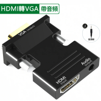 【JHS】高畫質HDMI轉VGA轉接頭附音源孔(hdmi to vga)
