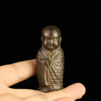 Bronze Little Monk Statue Buddha Statue Ornament Metal Boy Meditation Figure Art Sculpture Statue Home Decor Buddha Statue