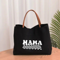 Racing Mama Funny Women Canvas Mom Grandma Nana Mimi Gigi Gift for Mother's Day Baby Shower Beach Travel Customize Tote Bag