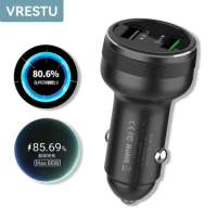 65W 6A 50W USB Car Charger 3.0 SCP AFC FCP VOOC Dart Fast Car Charging Charger for Huawei OPPO R17 Find X Oneplus 9 Realme Redmi