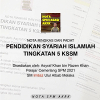 [DEFECT] NOTA PENDIDIKAN SYARIAH ISLAMIAH (PSI) TINGKATAN 5 KSSM