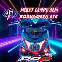 Lampu Alis Beat Pop 2014-2019 1 Pasang Kanan Kiri Bonus Demon Devil Eyes LED DRL Flexible Variasi Mo