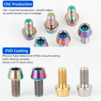 Bicycle shift line titanium fastening screw M5*9mm conical head Remove titanium front and rear transmission cable fastening bolt