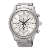 【SEIKO 精工】三眼計時男錶 不鏽鋼錶帶 銀白 防水100米 日期顯示(SNAF63P1)