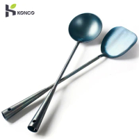 Kitchen Utensils Wok Spatula Spoon Chinese Traditional HandMade Iron Spatula Ladle Wok Tool Set Kitchen Tool Cooking Accessories