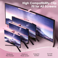 Quntis Pink Monitor Light Bar With Remote Eye-Care No Glare Space Saving Computer Desk Lamp As Gifts