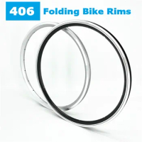 Folding Bike Rims 20 Inch 406 Aluminum Alloy Double Wall Rim Schrader Valve 20H 24H 28H 32H 36H Disc/ V Brake Rims
