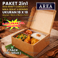 [2in1-PAKET-18x18] Dus Katering + Mika Sekat 4 Bening Nasi Kotak Hajatan, Tasyakuran, dan Aqiqah