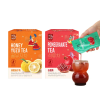 【韓味不二】韓國綠茶園蜂蜜果醬茶-隨手包盒裝300g/盒(石榴茶/蜂蜜風味柚子茶)