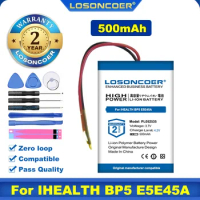 100% Original LOSONCOER 500mAh Battery For IHEALTH BP5 E5E45A BP7 141DF1 PL052535 Medical Battery