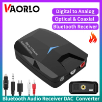 Bluetooth 5.0 Audio Receiver DAC Digital to Analog Converter 3.5mm AUX RCA Stereo Optical Coaxial Wireless Adapter For Car/TV/PC