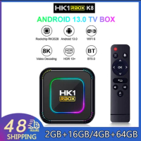 RGB Light Smart TV BOX HK1 RBOX K8 Android13 WiFi6 Dual WiFi 100M LAN HD Media Player BT5.0 TV Set Top Box 8K HDR10+