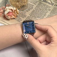 MANGO 時尚方型超薄腕錶-寶藍色/32mm