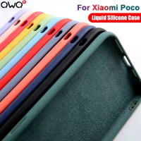 Original Liquid Silicone Phone Case For Xiaomi Poco F5 X4 X5 Pro F1 F2 F3 F4 GT Cases For Poco M4 X3 Pro X4 GT X3 NFC Back Cover