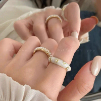 Sense premium mutiara air bor buka cincin cincin vintage perempuan ringan mewah desain unik dingin d